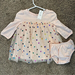 New! Baby Gap Confetti Dress. Size 6-12 Months. Baby Gap Polka Dot Party…